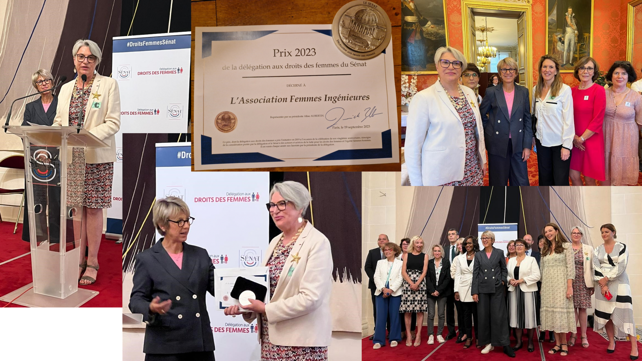 Remise du Prix de la dlgation aux droits des femmes du Snat  l'Association Femmes Ingnieures