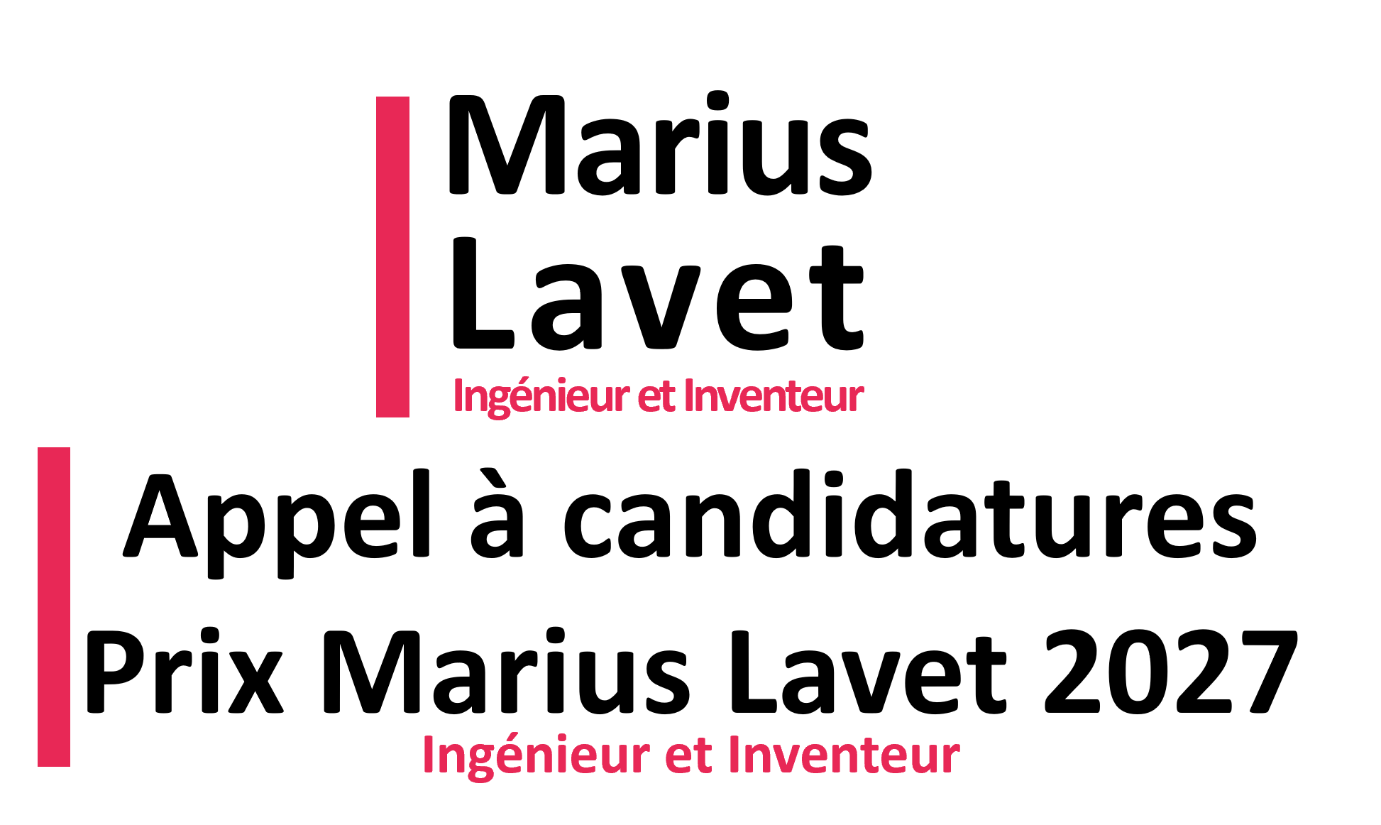 APPEL A CANDIDATURES : Prix Marius Lavet, ing�nieur et inventeur 2027