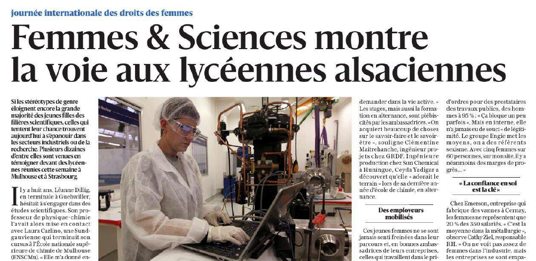 Femmes & Sciences et IESF Alsace � l'honneur dans le quotidien L'Alsace