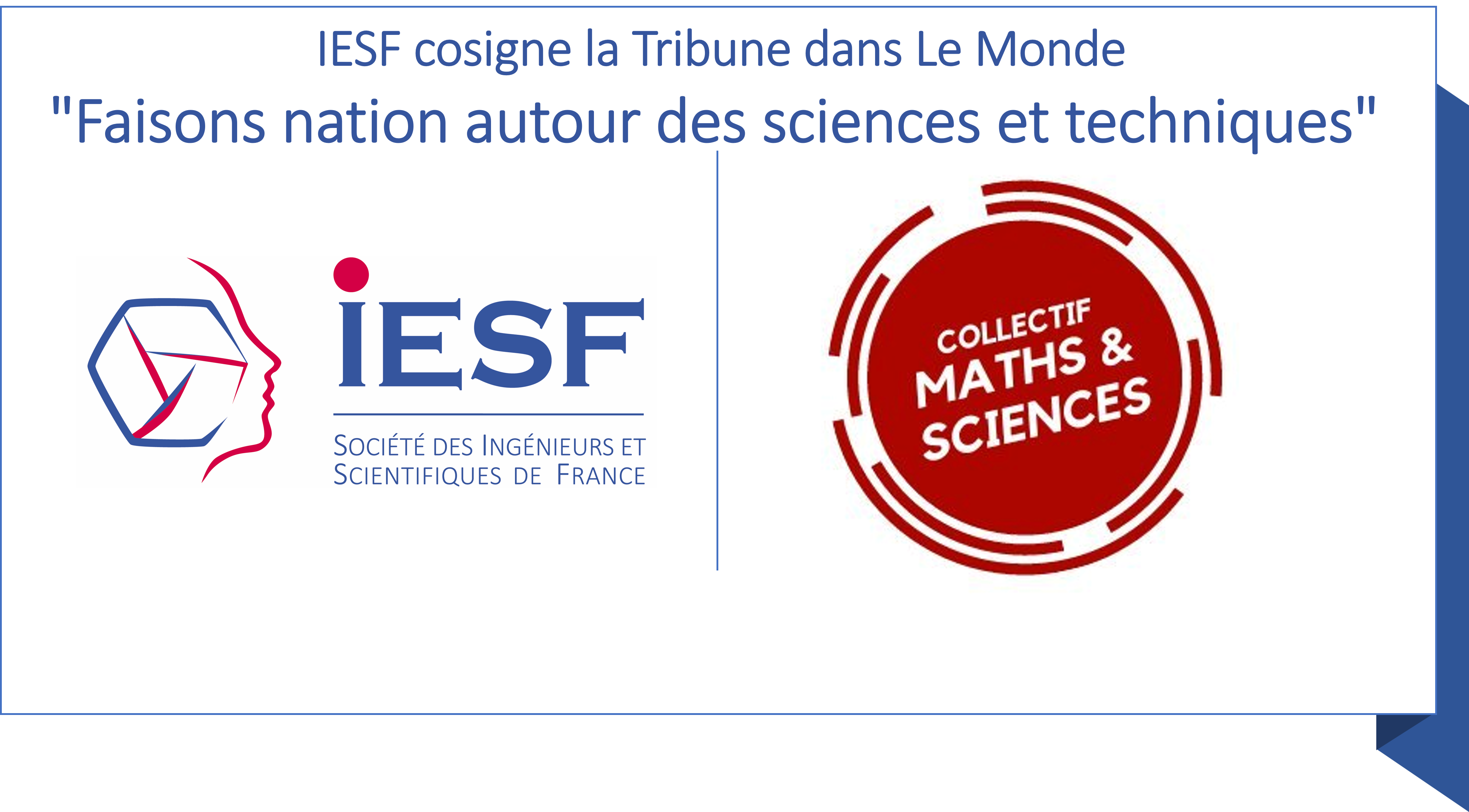 IESF cosigne une Tribune dans Le Monde pour renforcer l'enseignement scientifique