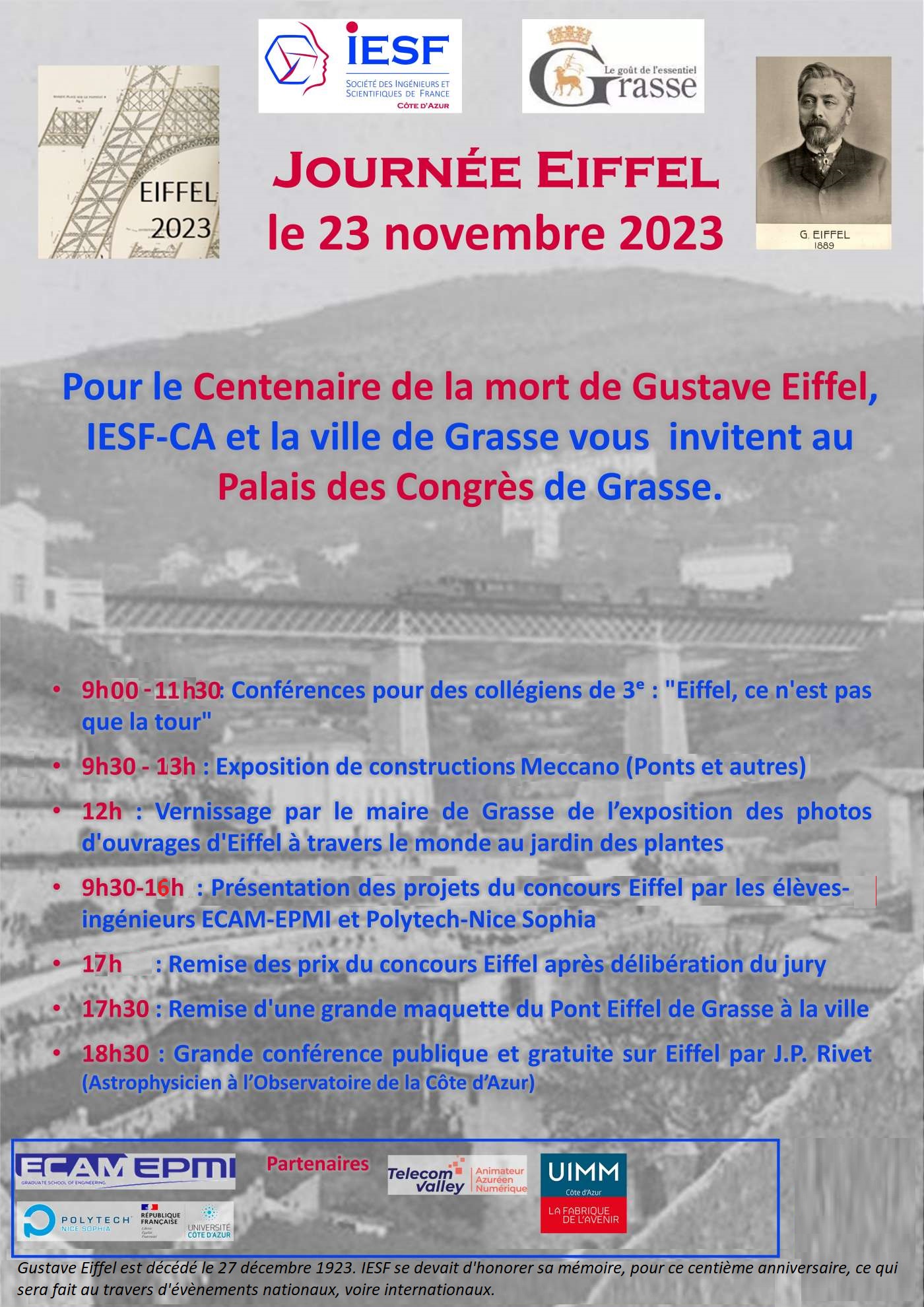 Affiche programme Eiffel 2023 Grasse V1